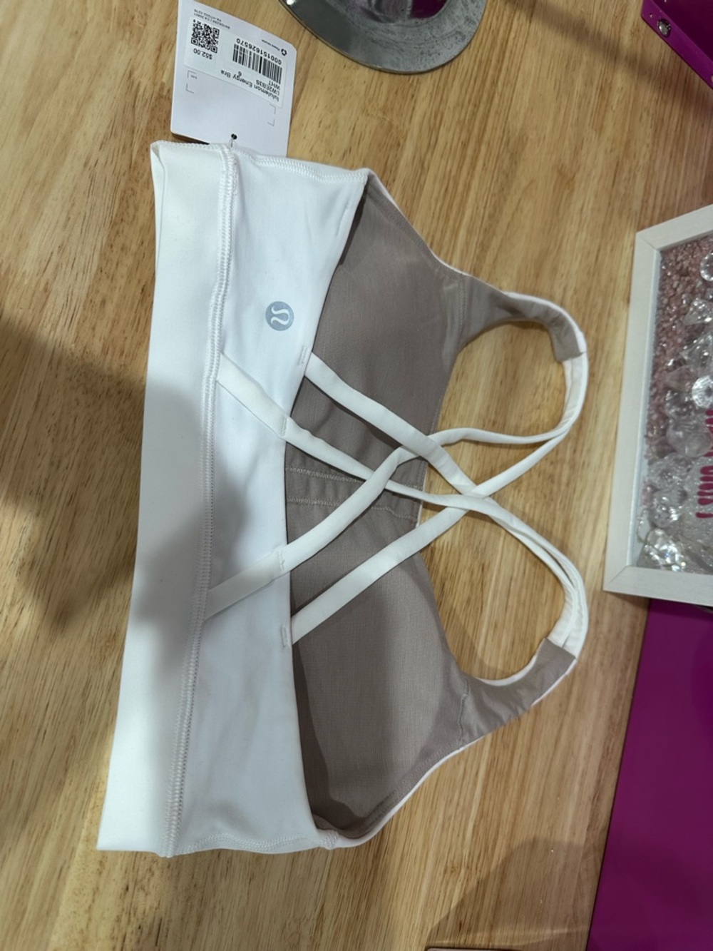 lululemon athletica White Cross-Back Sports Bralette - Picture 2 of 3